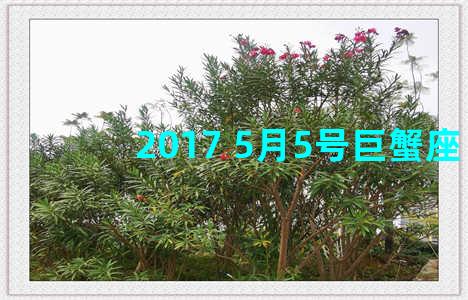 2017 5月5号巨蟹座